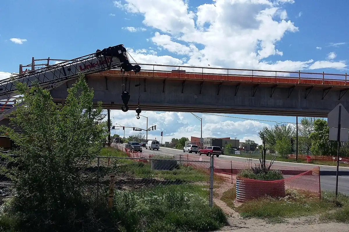 Rail bridge over East 88th Avenue in Welby, Colorado